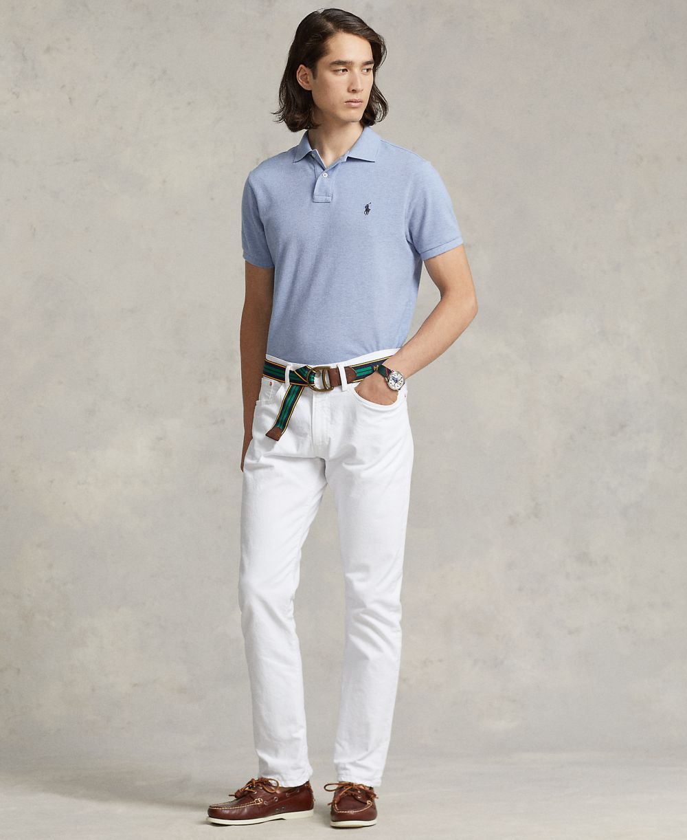 Men's Custom Slim-Fit Mesh Polo Shirt
