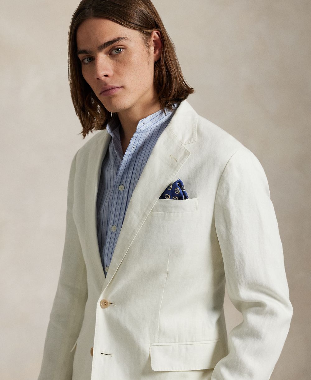 Men's Polo Soft Modern Linen Suit Jacket