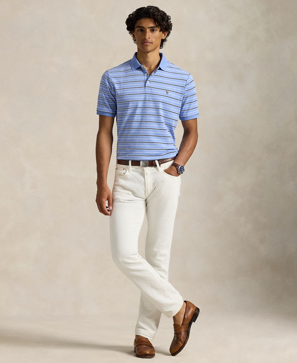 Men's Striped Short-Sleeves Polo Shirt