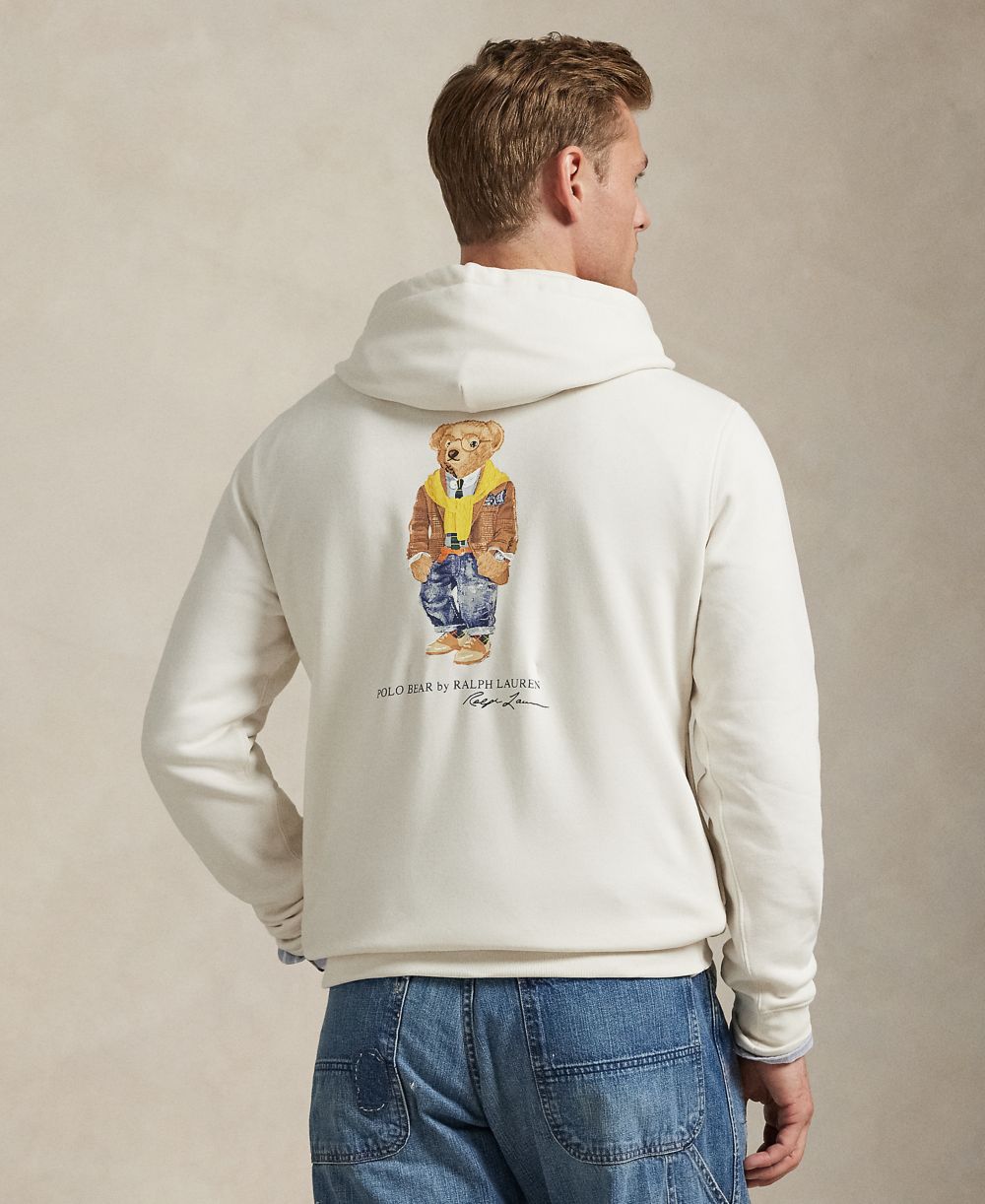 Men's Polo Bear Fleece Hoodie Sweatshirt