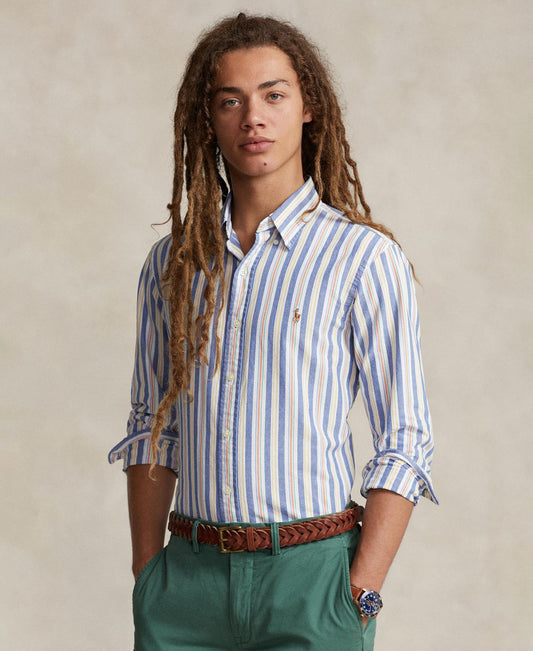 Men's Custom-Fit Striped Oxford Shirt
