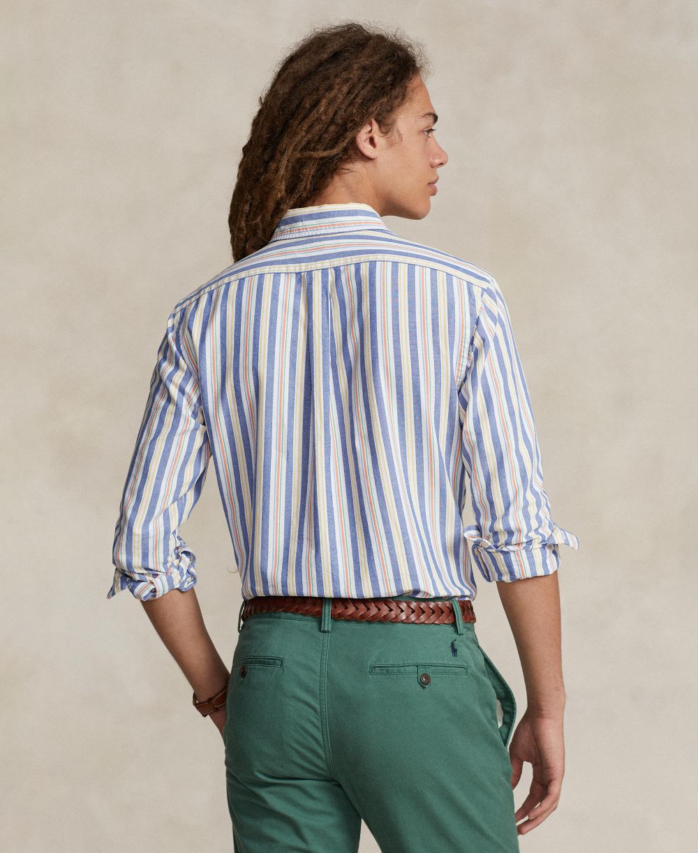Men's Custom-Fit Striped Oxford Shirt