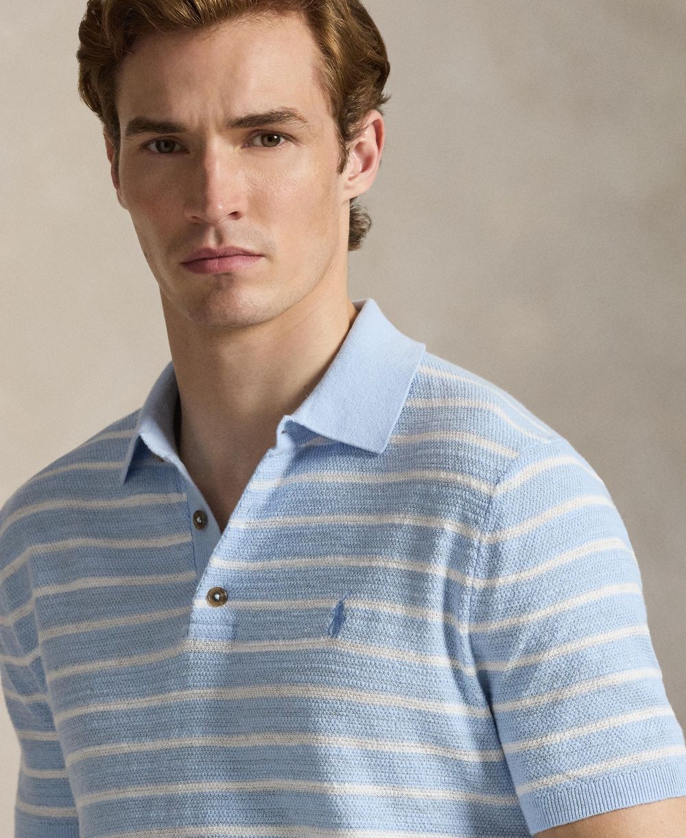 Men's Short-Sleeve Polo Collar Sweater