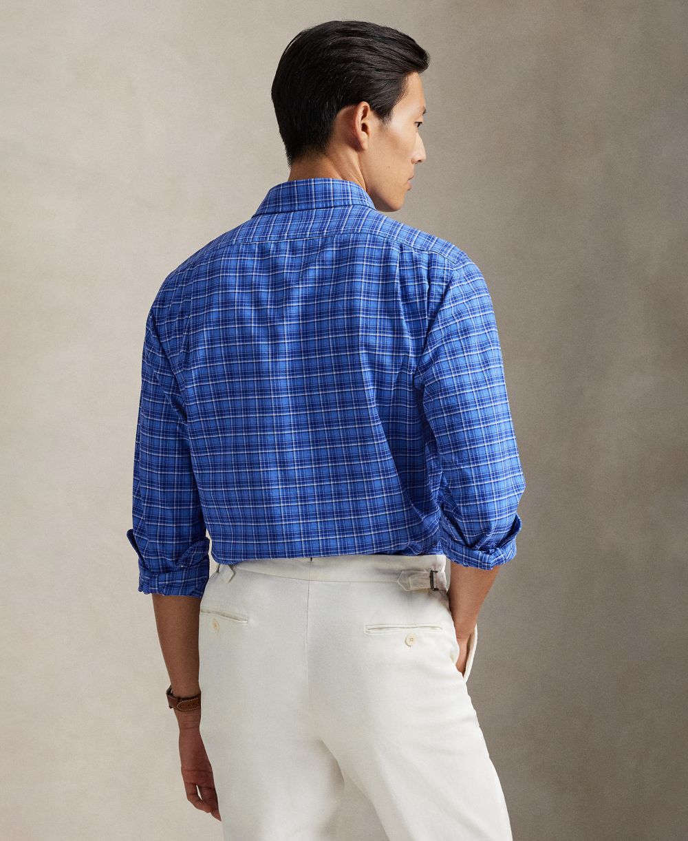 Men's Custom-Fit Plaid Oxford Shirt