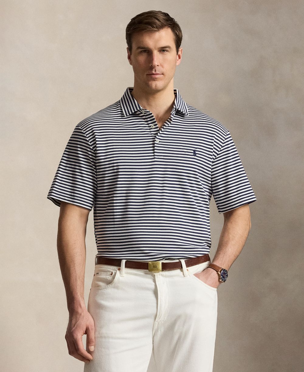 Men's Big & Tall Striped Polo Shirt