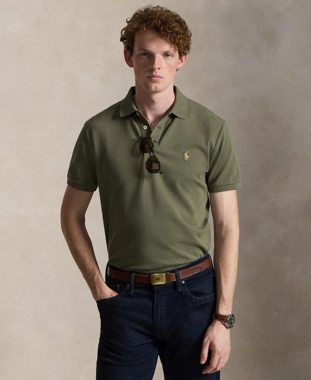 Men's Classic-Fit Stretch Mesh Polo Shirt