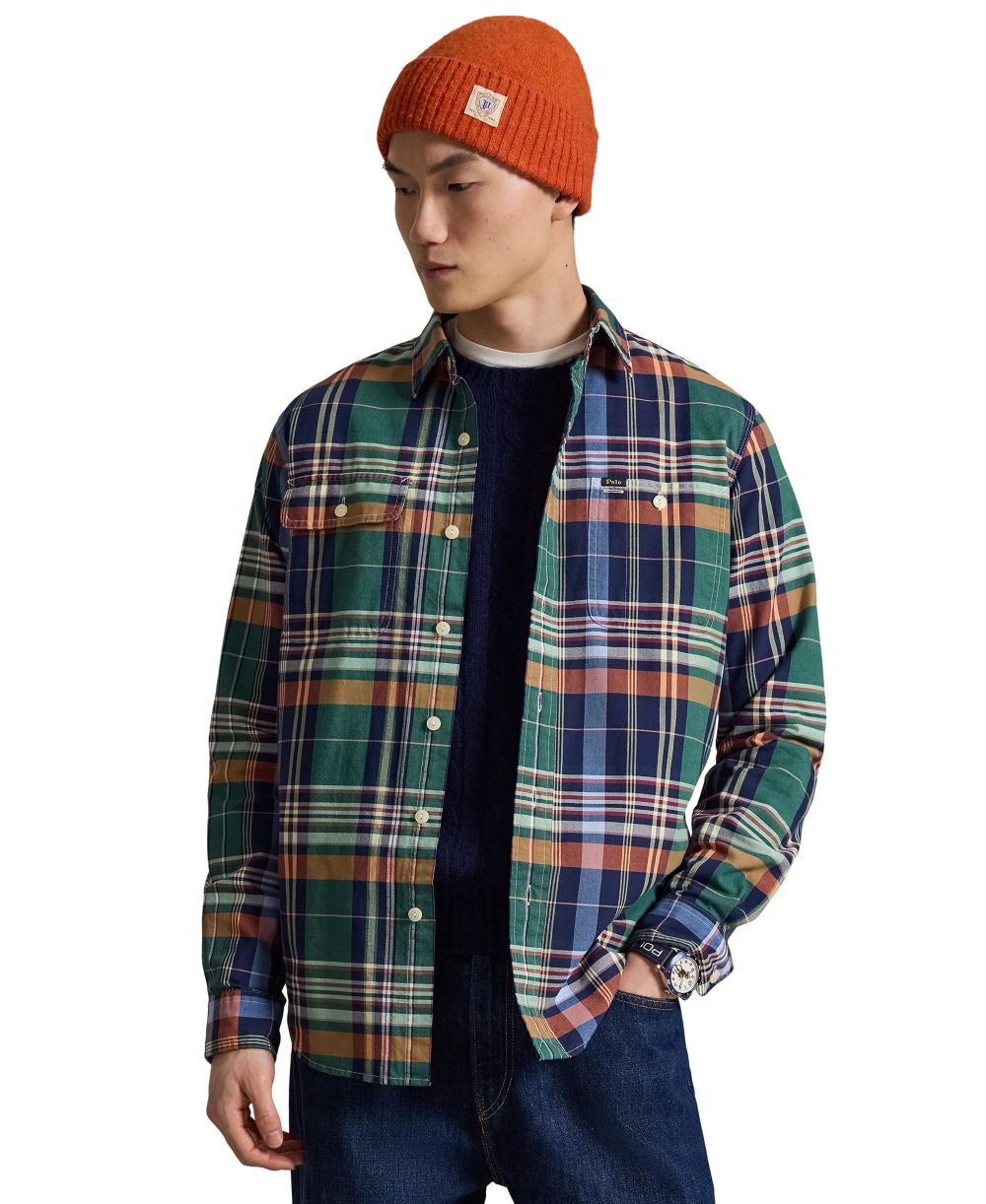 Men's Classic Fit Plaid Brushed Oxford Shirt